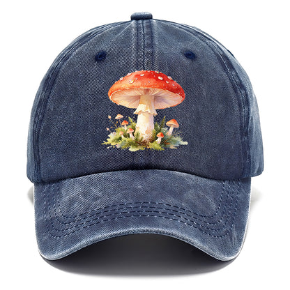 Red Watercolor Mushroom Classic Cap