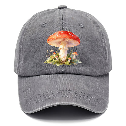 Red Watercolor Mushroom Classic Cap