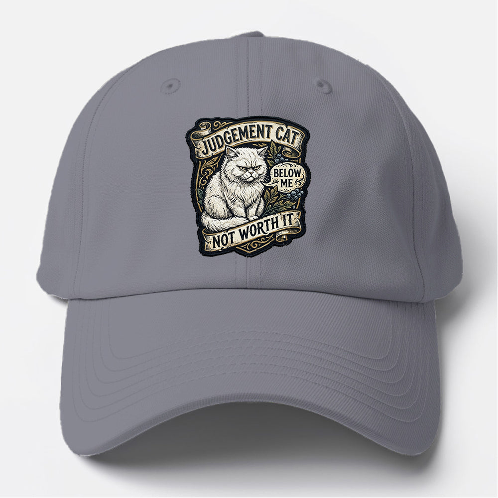Judgement Cat Below Baseball Cap