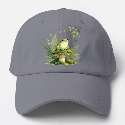 Frog Mushroom Fern Baseball Cap