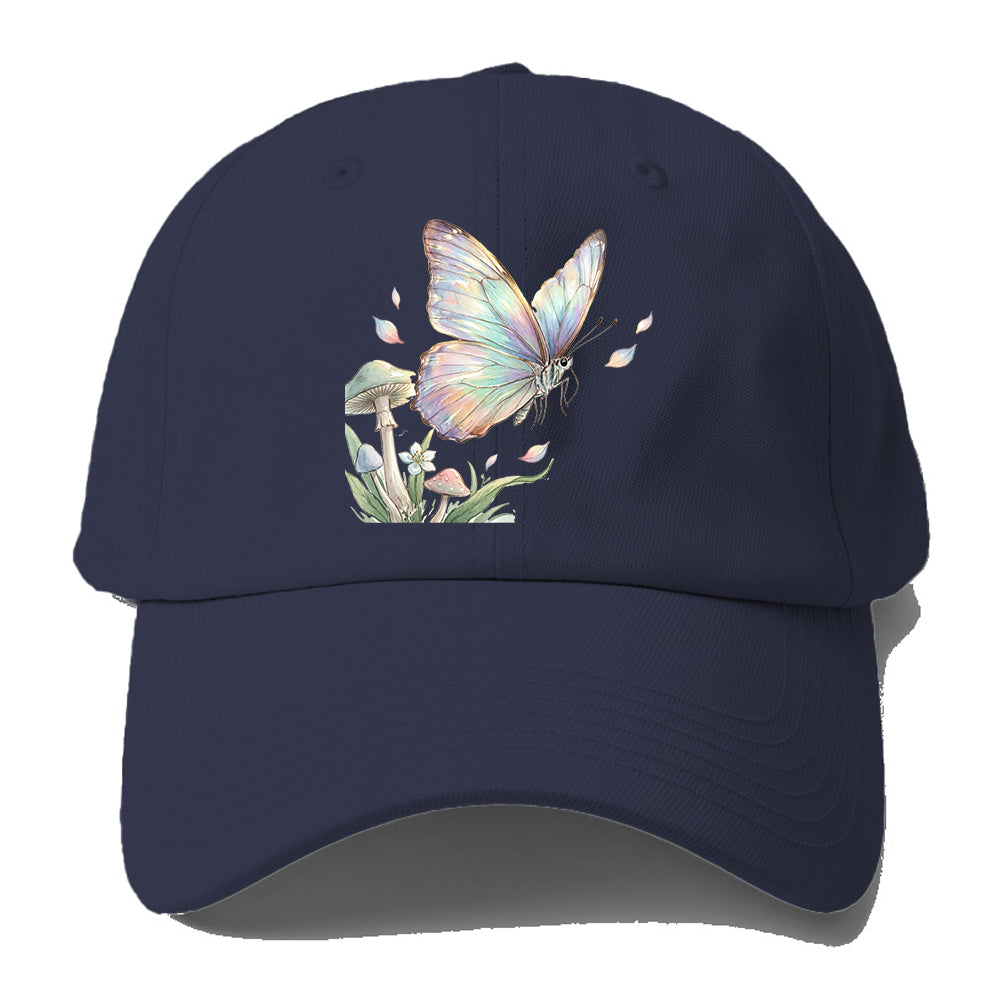 Iridescent Butterfly Mushroom Baseball Cap