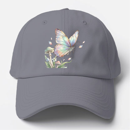 Iridescent Butterfly Mushroom Baseball Cap