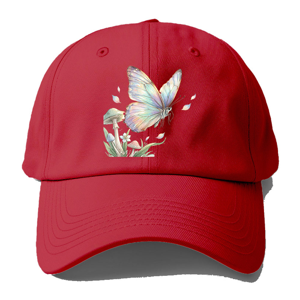Iridescent Butterfly Mushroom Baseball Cap