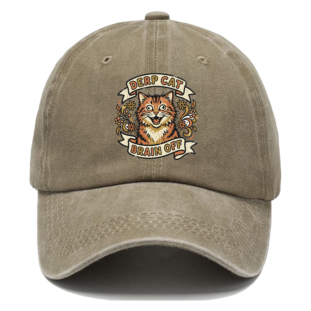 Derp Cat Brain Off Classic Cap