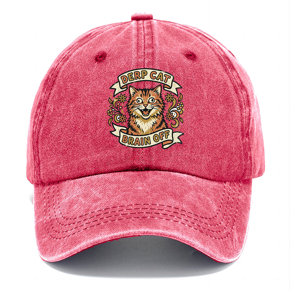 Derp Cat Brain Off Classic Cap