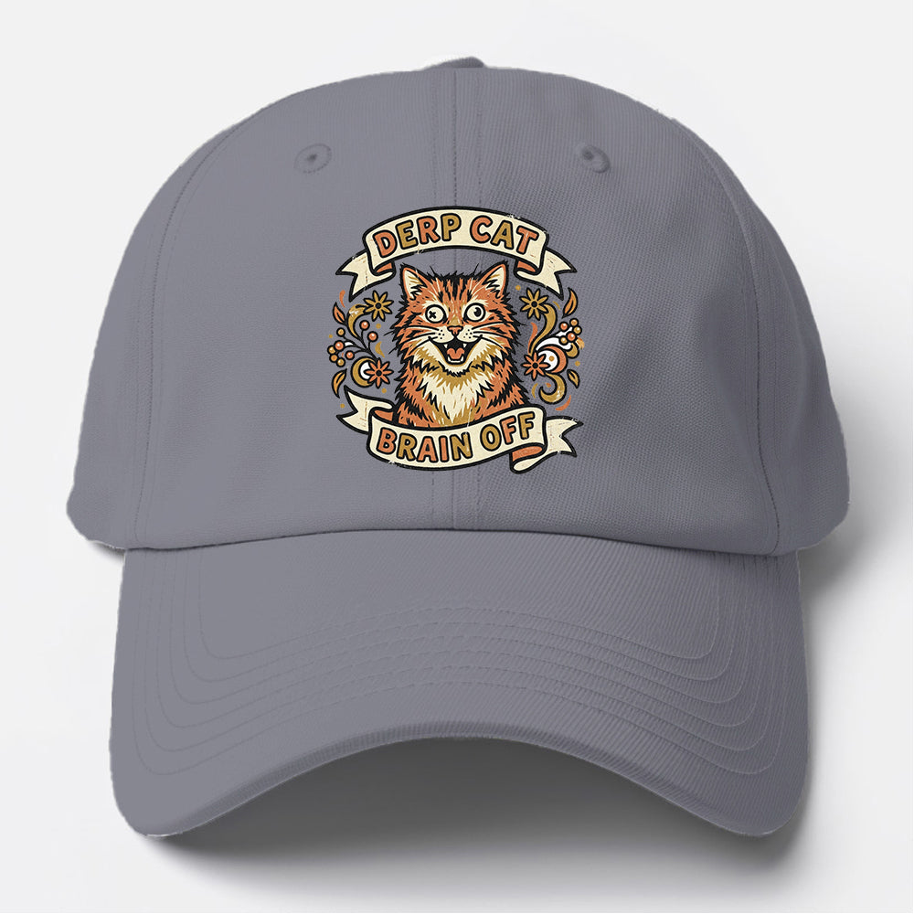 Derp Cat Brain Off Baseball Cap