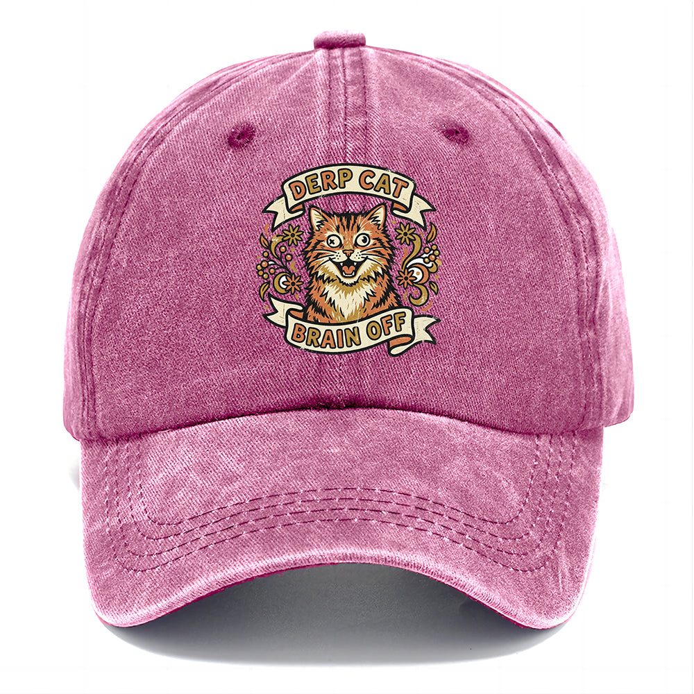 Derp Cat Brain Off Classic Cap
