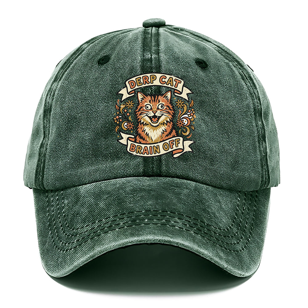 Derp Cat Brain Off Classic Cap