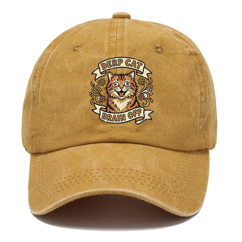 Derp Cat Brain Off Classic Cap