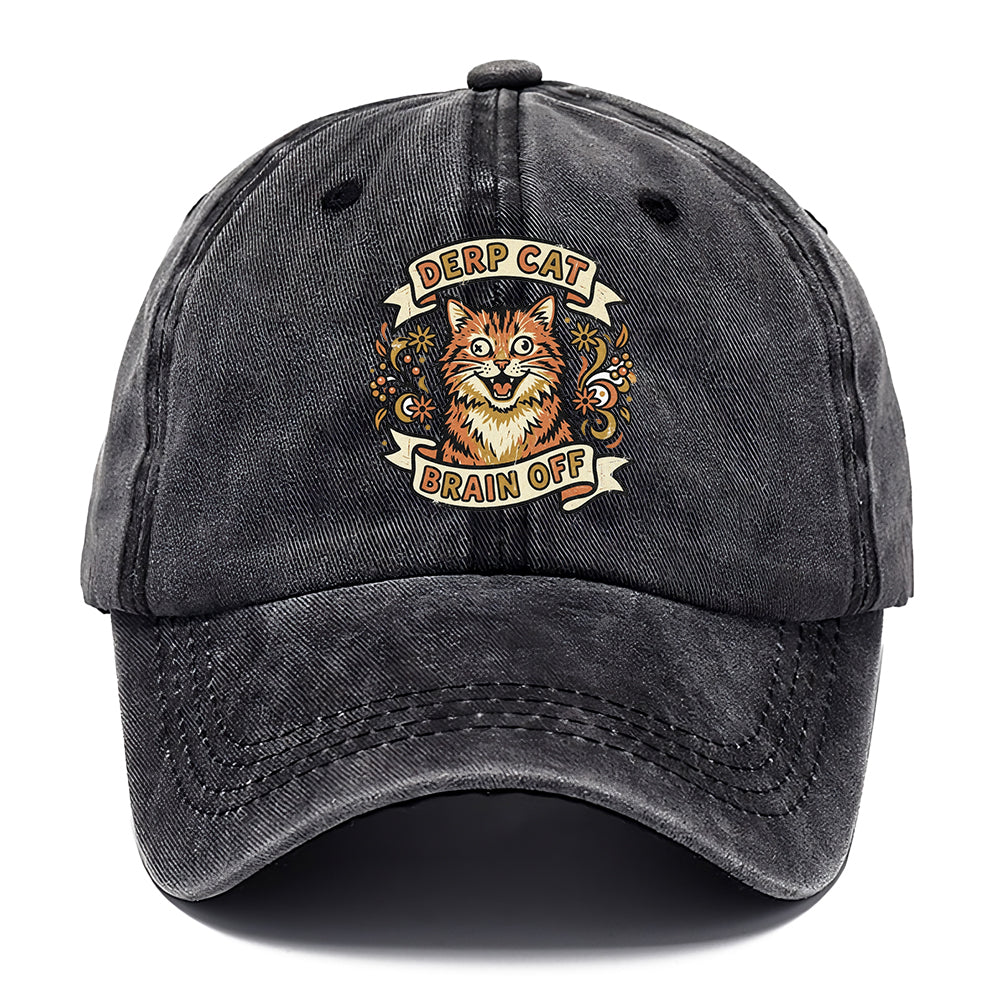 Derp Cat Brain Off Classic Cap