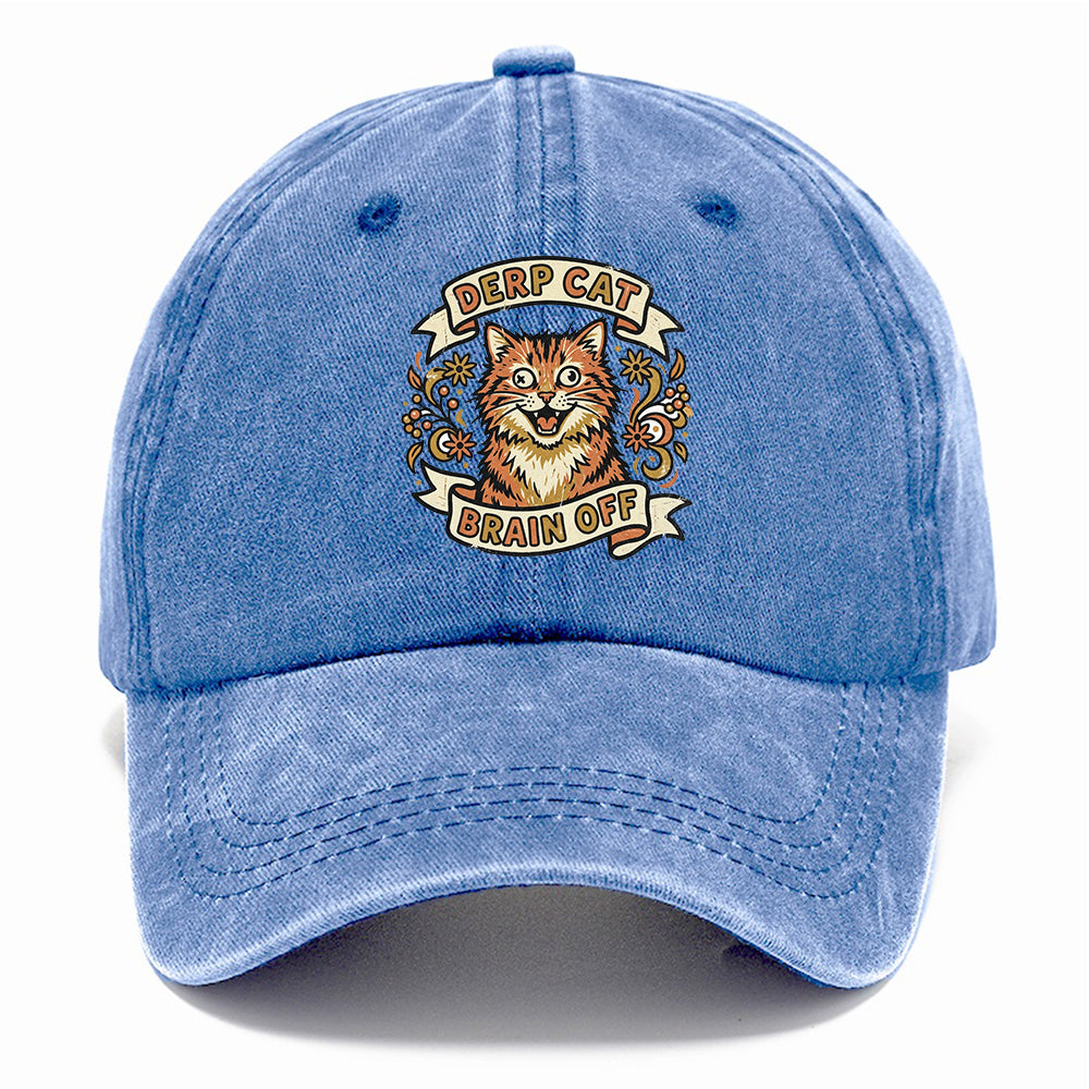 Derp Cat Brain Off Classic Cap
