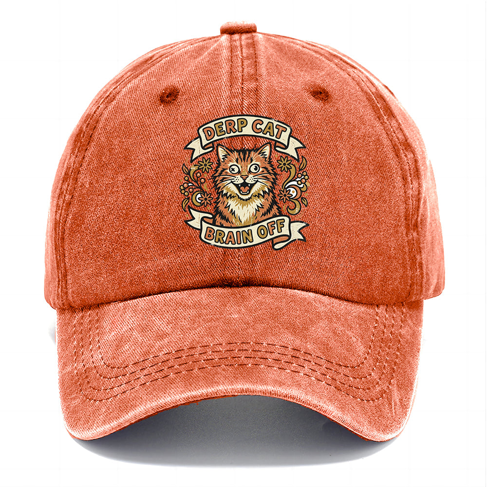Derp Cat Brain Off Classic Cap