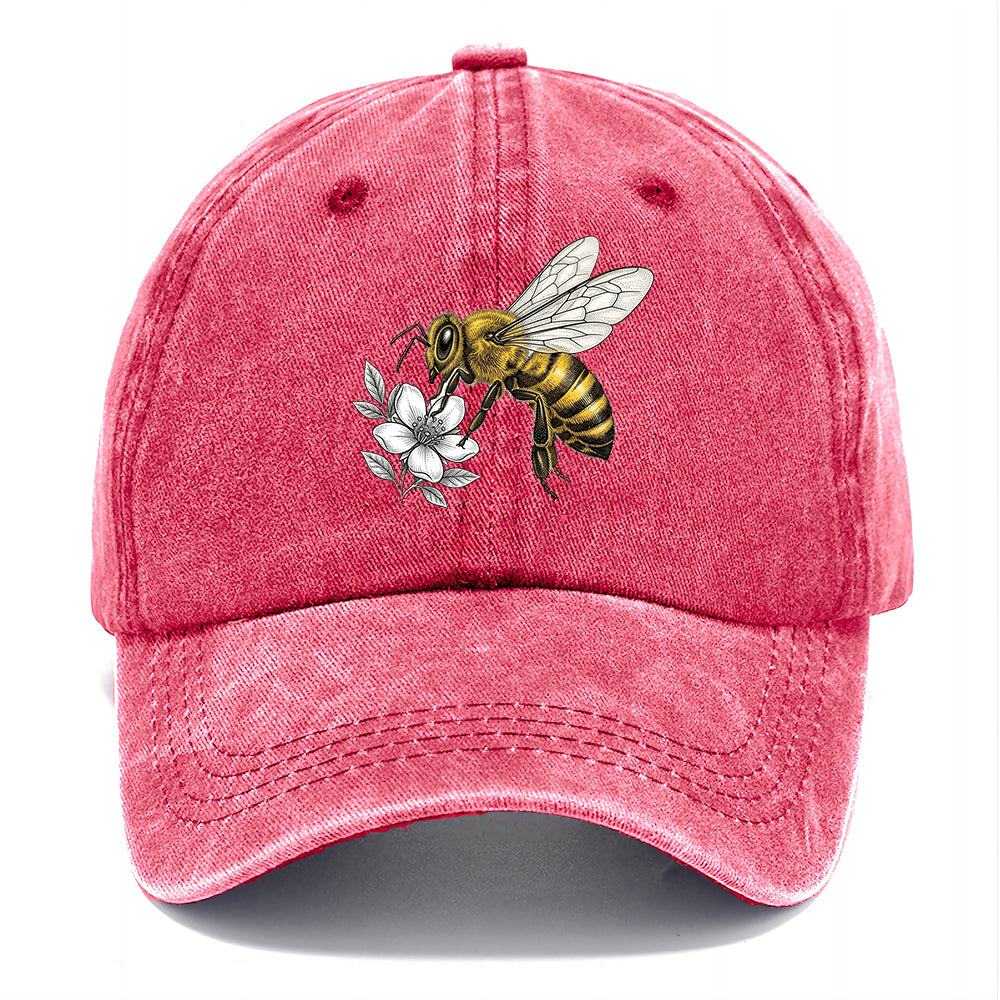 Honey Bee Flower Classic Cap