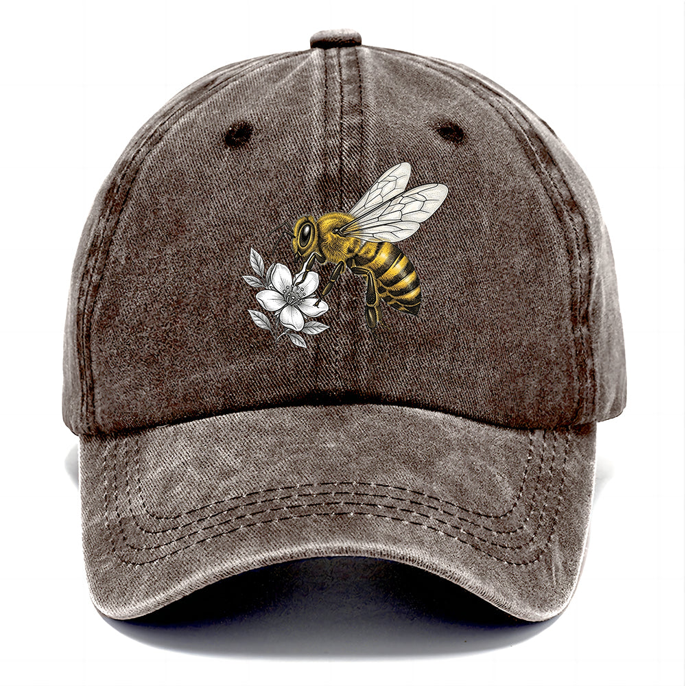 Honey Bee Flower Classic Cap