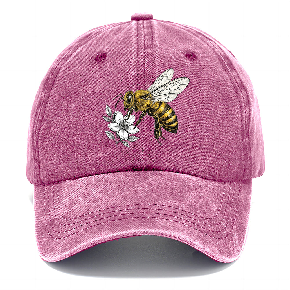 Honey Bee Flower Classic Cap