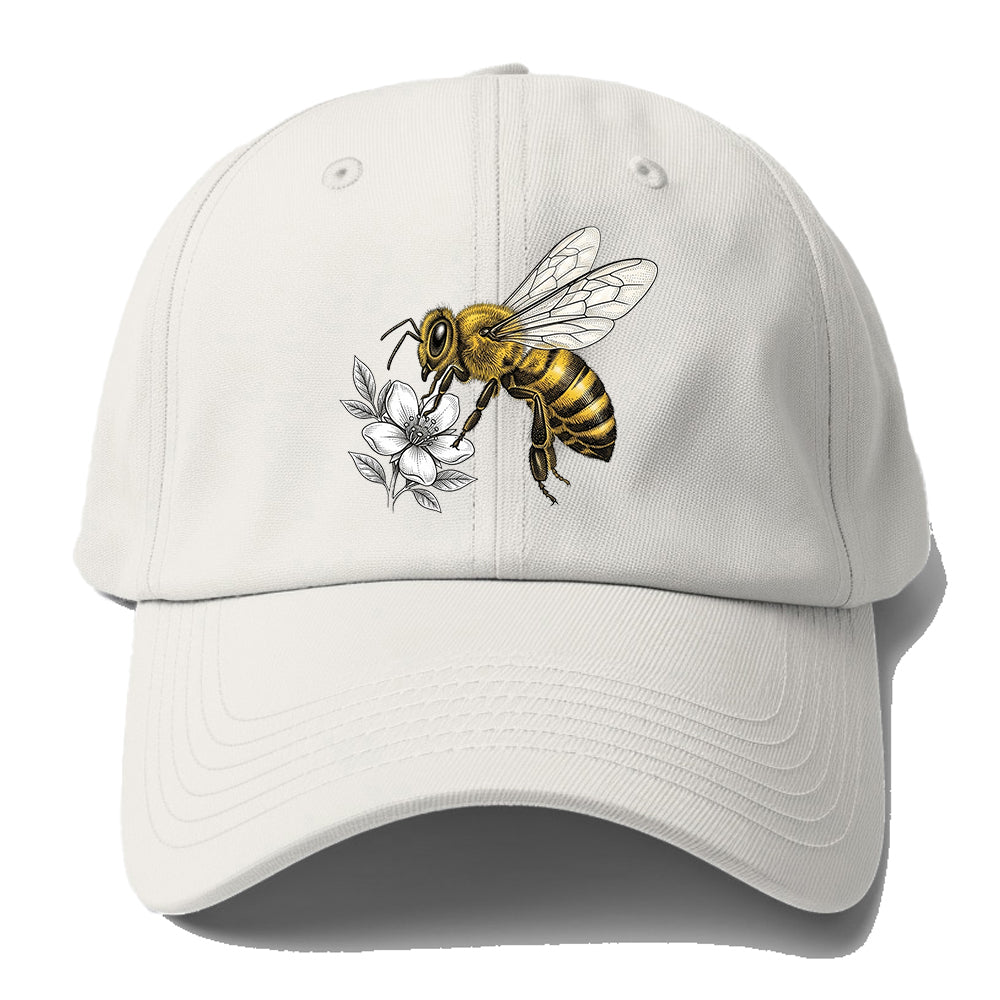 Honey Bee Flower Baseball Cap