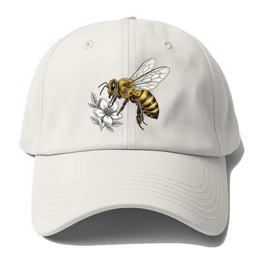 Honey Bee Flower Baseball Cap