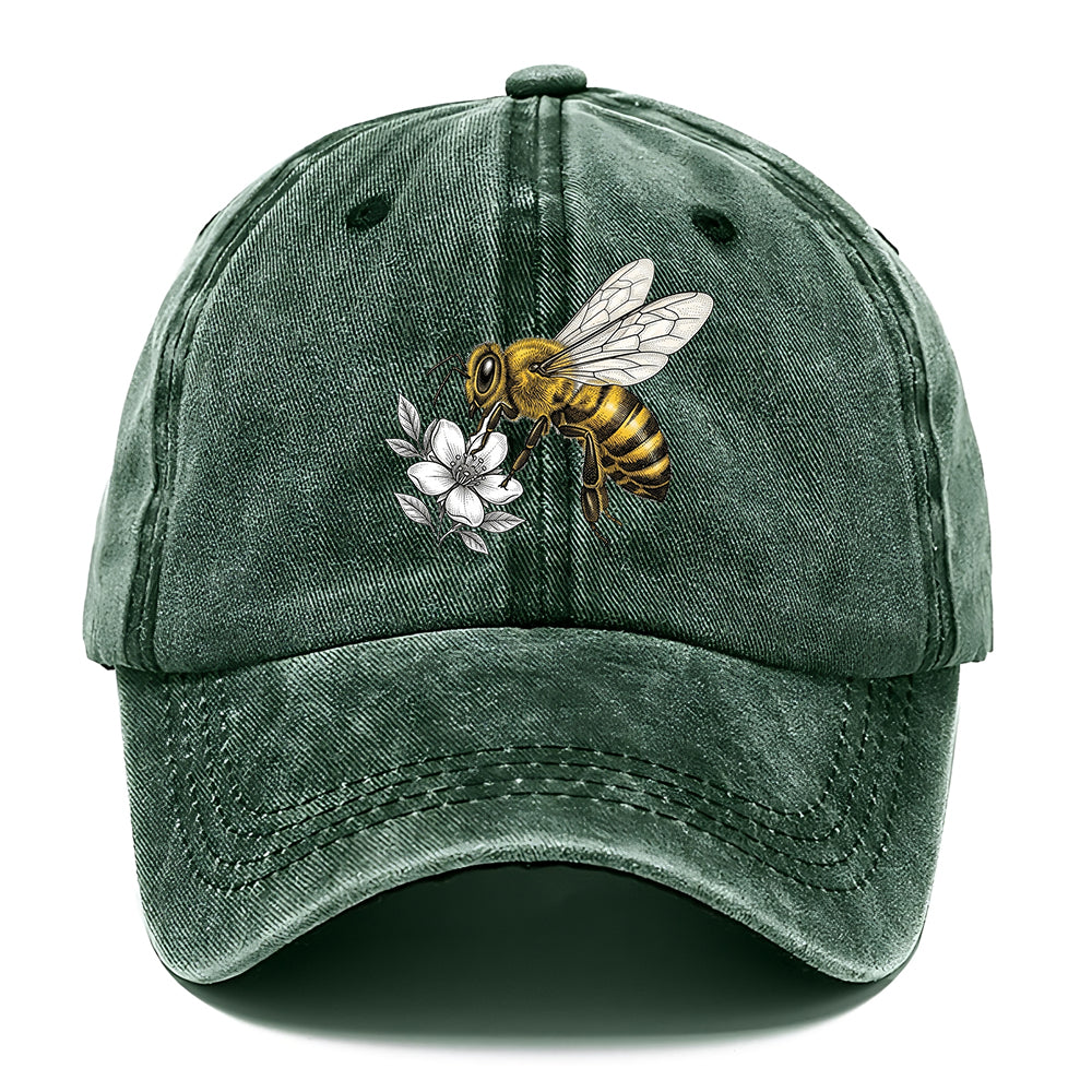 Honey Bee Flower Classic Cap