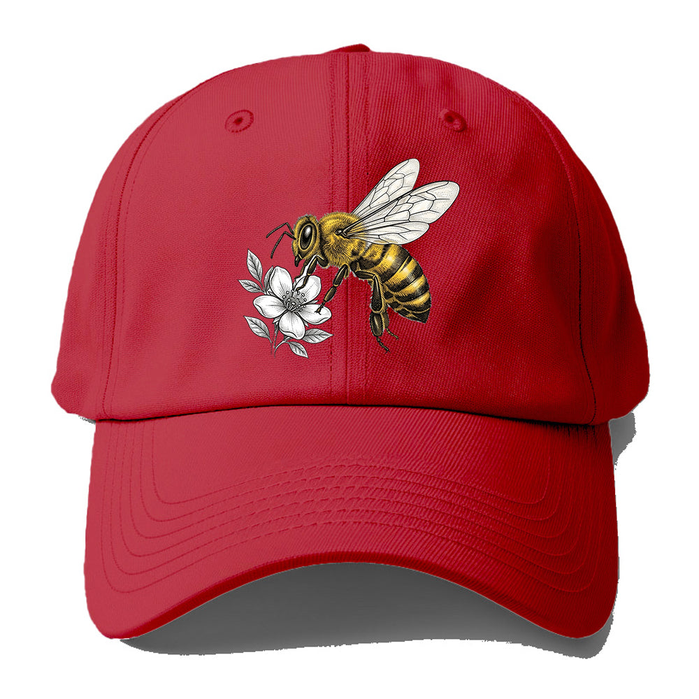 Honey Bee Flower Baseball Cap