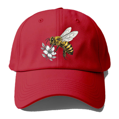 Honey Bee Flower Baseball Cap