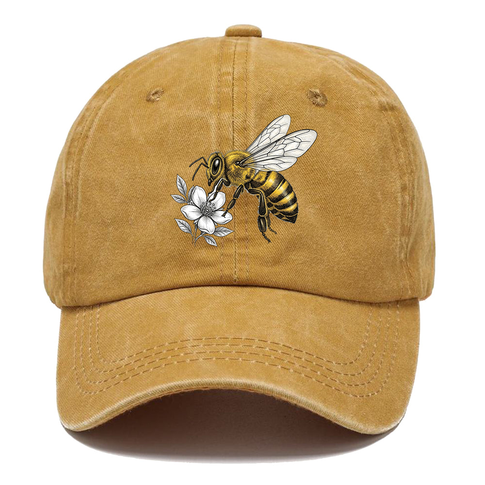 Honey Bee Flower Classic Cap