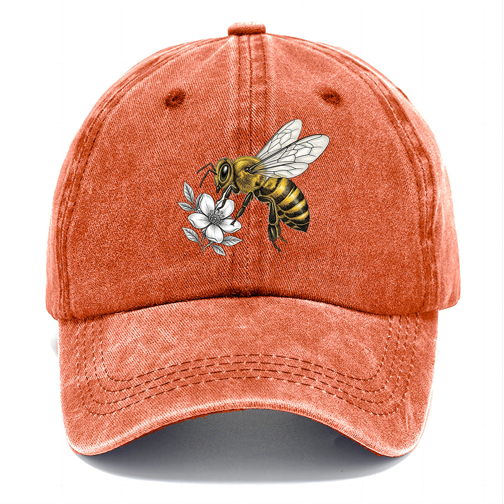 Honey Bee Flower Classic Cap