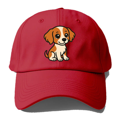 brittany spaniel orange and white sitting pose portrait design Hat