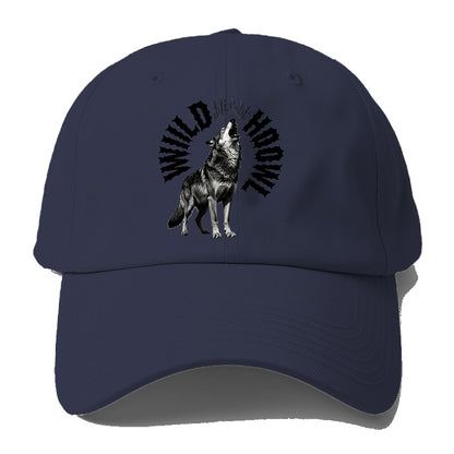 Howling Wolf Black Baseball Cap