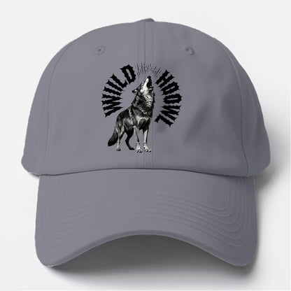 Howling Wolf Black Baseball Cap