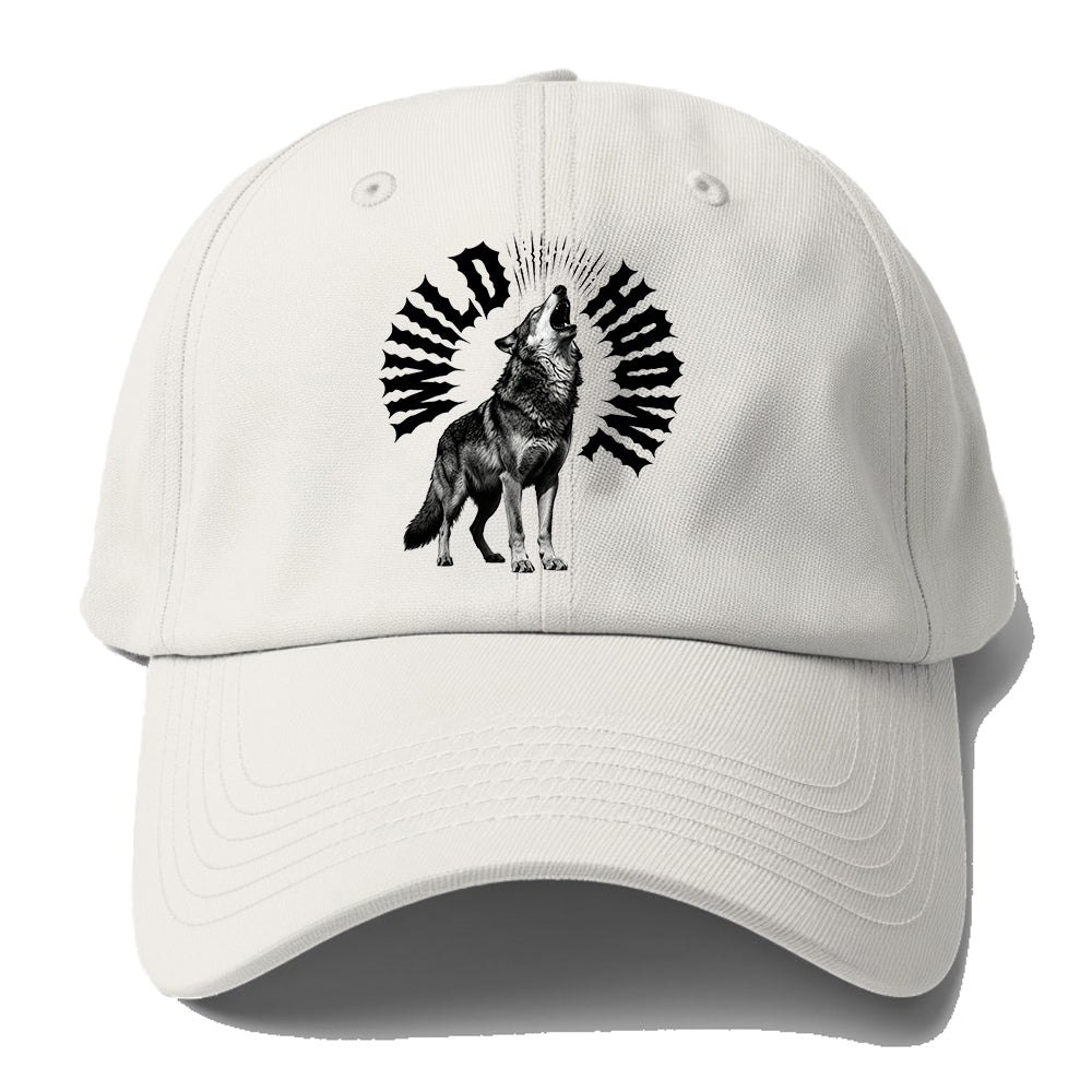 Howling Wolf Black Baseball Cap