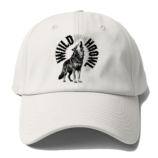 Howling Wolf Black Baseball Cap