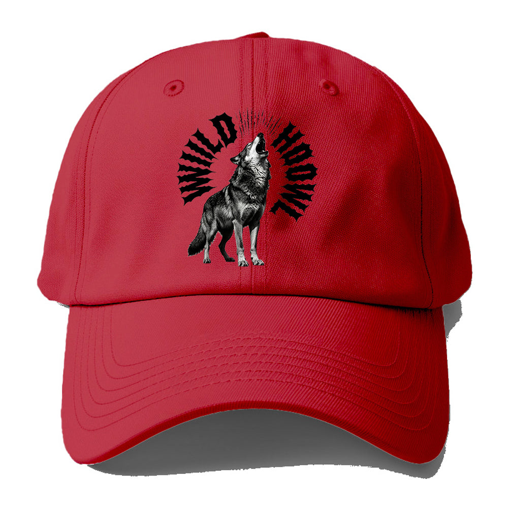 Howling Wolf Black Baseball Cap