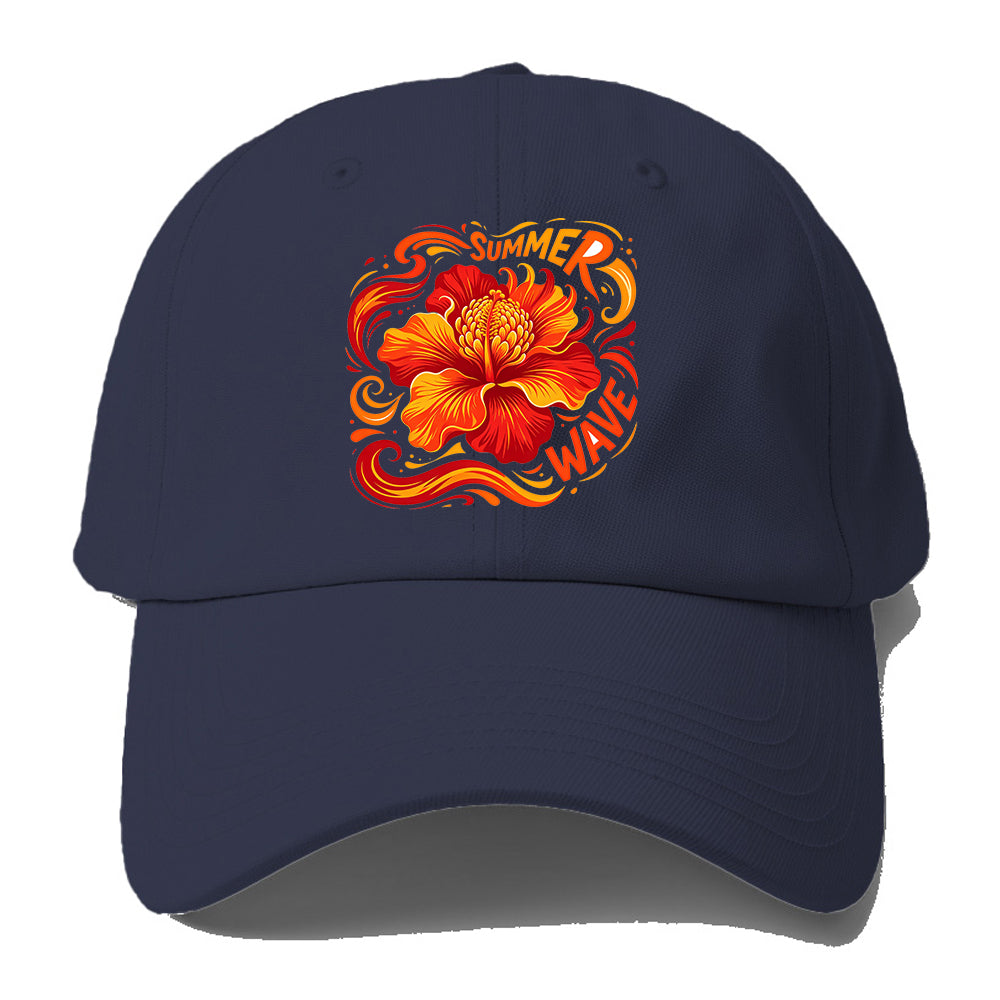 Summer Wave Hibiscus Baseball Cap