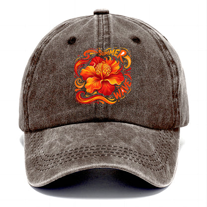 Summer Wave Hibiscus Classic Cap