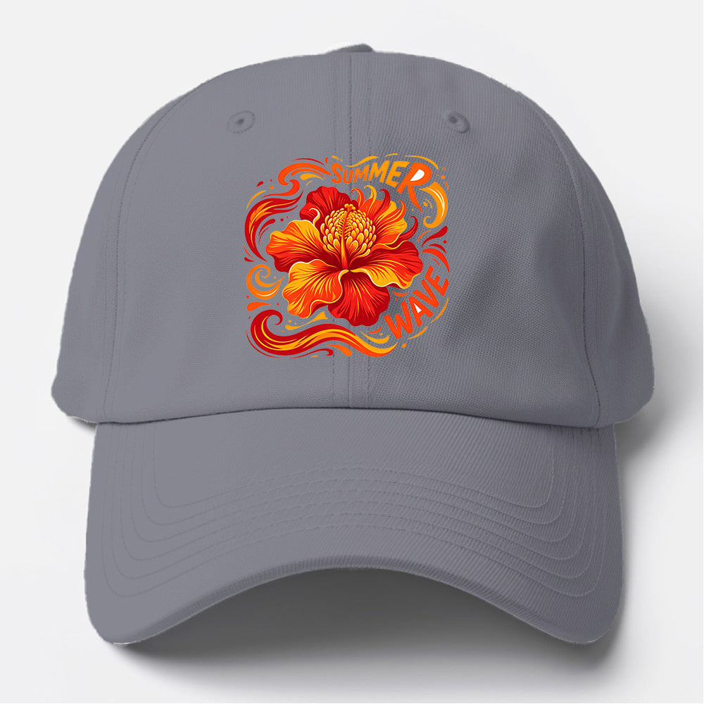 Summer Wave Hibiscus Baseball Cap