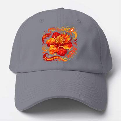 Summer Wave Hibiscus Baseball Cap