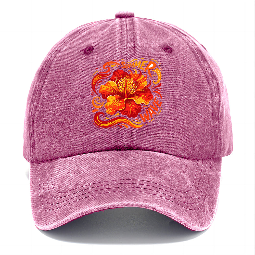 Summer Wave Hibiscus Classic Cap
