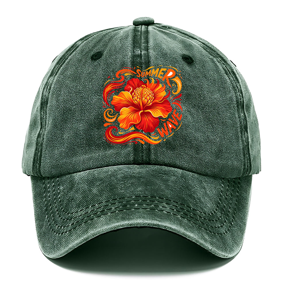 Summer Wave Hibiscus Classic Cap
