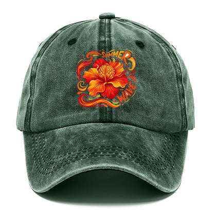 Summer Wave Hibiscus Classic Cap