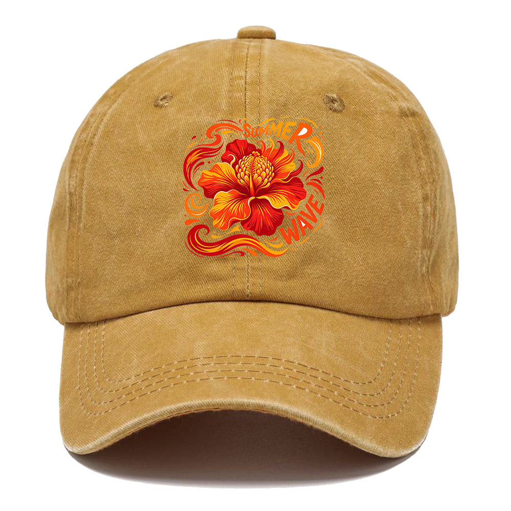 Summer Wave Hibiscus Classic Cap