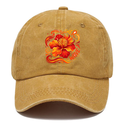 Summer Wave Hibiscus Classic Cap