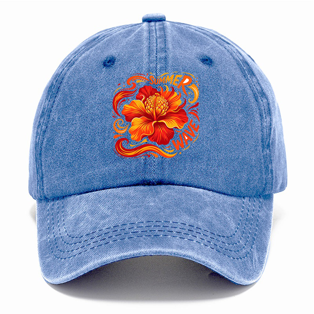 Summer Wave Hibiscus Classic Cap