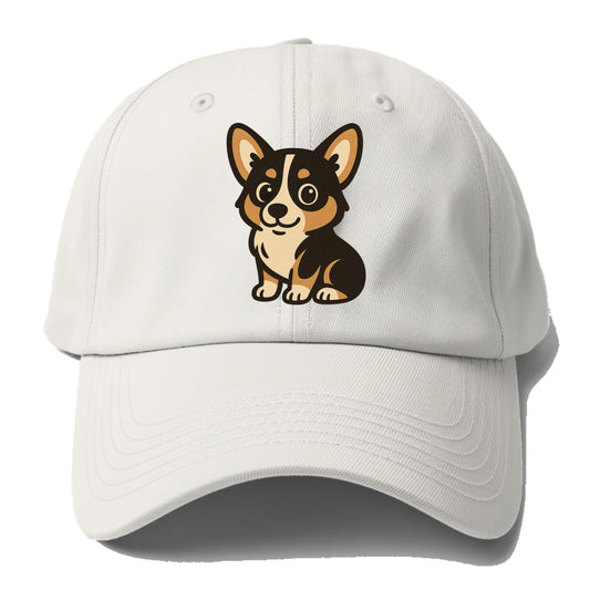 corgi tricolor sitting pose with short legs portrait design Hat
