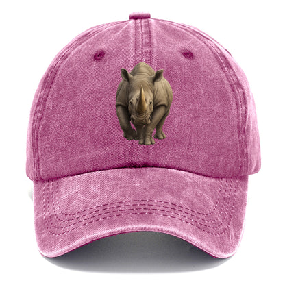 majestic rhino frontal portrait Hat