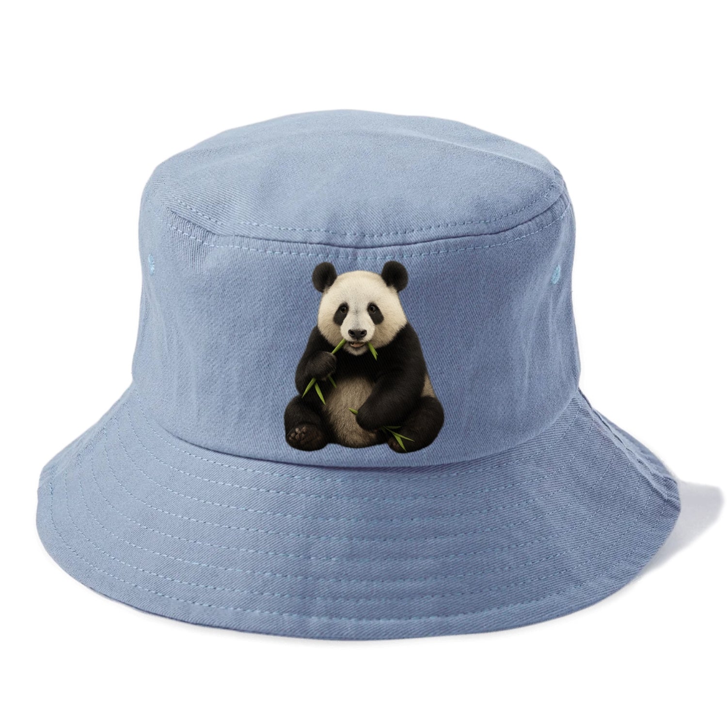 realistic panda eating bamboo hat Hat