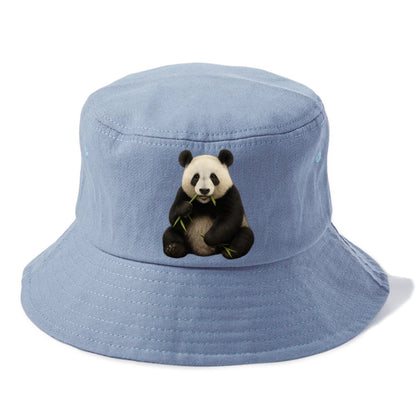 realistic panda eating bamboo hat Hat