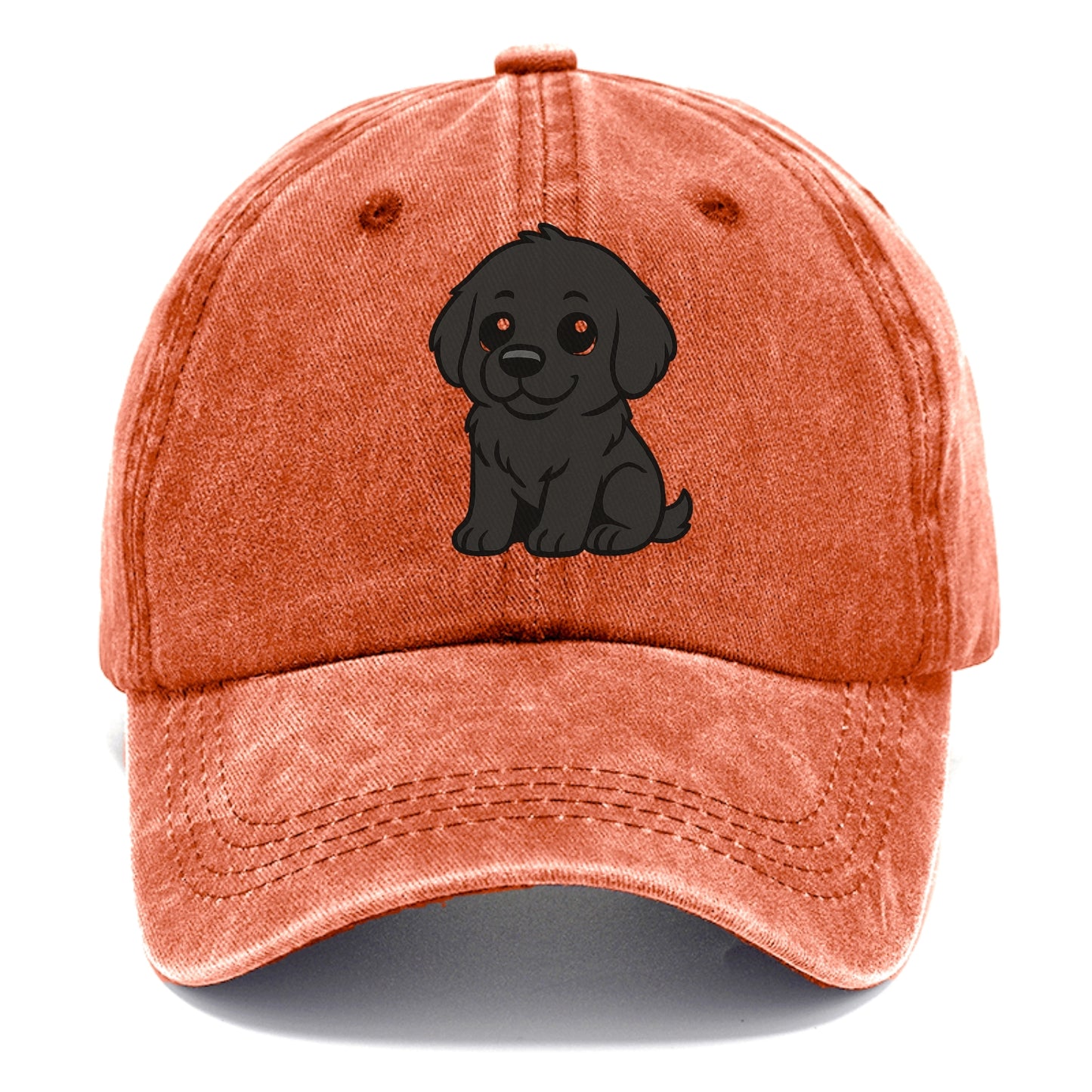 newfoundland black sitting pose with gentle giant expression portrait design Hat