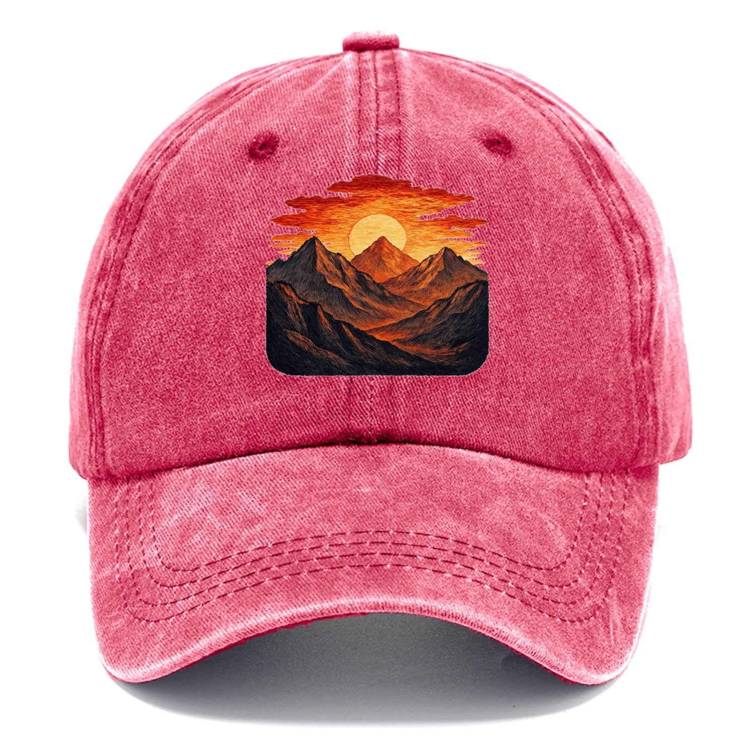 fiery mountains and sunset vista Hat