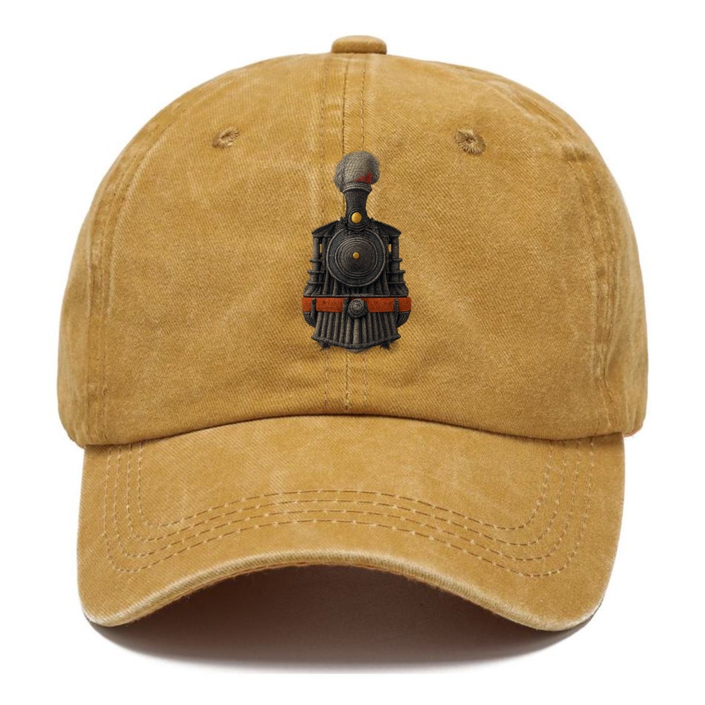 steam engine textured train illustration Hat