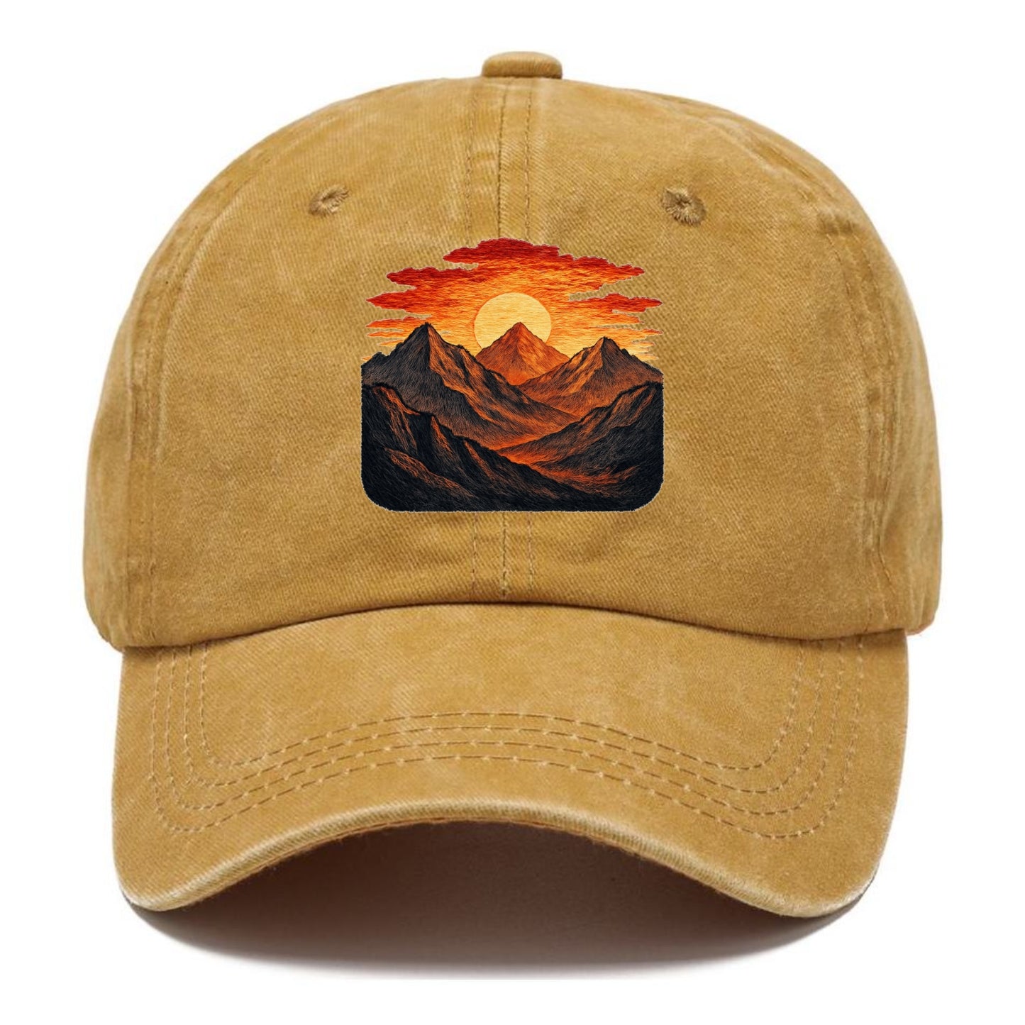 fiery mountains and sunset vista Hat